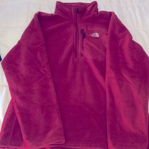 NEW THE NORTH FACE HALF ZIP FLEECE PULL OVER TOP MAROON MENS EXTRA LARGE XL TNF